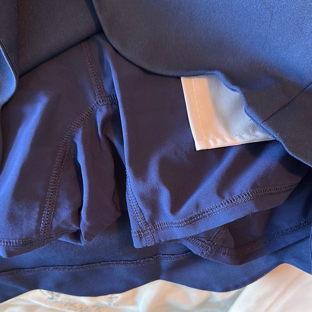 Navy Blue Scalloped Hem Skirt - Picture 5 of 5